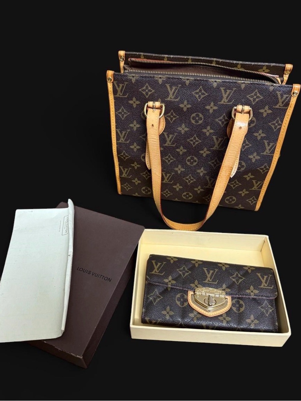 Vintage Louis Vuitton Monogram Canvas Tote Bag in Brown